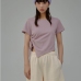 10  Fashion Split Hem Drawstring Short Sleeve T Shirt