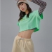 5 Korean Style  Fashion Short Sleeve Crop Top