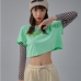6 Korean Style  Fashion Short Sleeve Crop Top