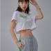 10 Korean Style  Fashion Short Sleeve Crop Top