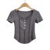 5 Summer Pure Color Slim T-shirt For Women