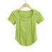 7 Summer Pure Color Slim T-shirt For Women