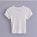 4 Womens Crew Neck Short Sleeve Cropped Tee