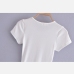 6 Womens Crew Neck Short Sleeve Cropped Tee