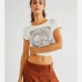 1 Womens Crew Neck Short Sleeve Cropped Tee