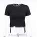 14Casual Crew Neck Short Sleeve Cropped Tee