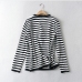 4Casual Loose Long Sleeve Striped Women T Shirts 