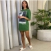 4Casual Round Neck Graphic T Shorts For Women
