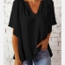 4Casual Solid Half Sleeve V Neck T Shirt