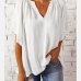 1Casual Solid Half Sleeve V Neck T Shirt