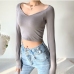 7Casual Solid Long Sleeve V Neck T Shirt