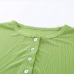 8Casual Solid Single Button Short Sleeve Top