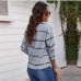 12Casual Striped V Neck Long Sleeve T Shirt