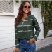 14Casual Striped V Neck Long Sleeve T Shirt