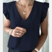 6Casual V Neck Loose Ruffled Sleeve Top