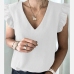 8Casual V Neck Loose Ruffled Sleeve Top