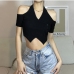 3Chic Off The Shoulder Halter Cropped Tops For Women