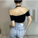 4Chic Off The Shoulder Halter Cropped Tops For Women