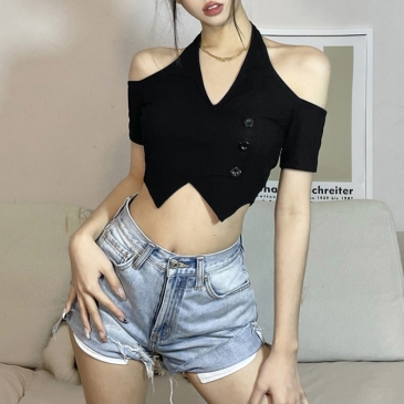 Chic Off The Shoulder Halter Cropped Tops For Women