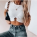 4Chic White Short Sleeve Cropped Top T Shirts