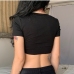 5Dark Butterfly Printed Crop Tops For Women