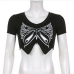 6Dark Butterfly Printed Crop Tops For Women