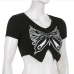 7Dark Butterfly Printed Crop Tops For Women