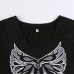 11Dark Butterfly Printed Crop Tops For Women