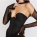 5Designer Ladies Sheer Patchwork Black Long Sleeve Tops
