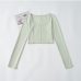 14Easy Matching Cotton Long Sleeve Cropped T Shirt