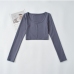 7Easy Matching Cotton Long Sleeve Cropped T Shirt