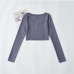 8Easy Matching Cotton Long Sleeve Cropped T Shirt