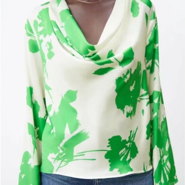 Fashion Cowl Neck Long Sleeve Top