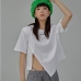 14Fashion Loose Irregular Short Sleeve T Shirt