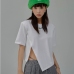 15Fashion Loose Irregular Short Sleeve T Shirt