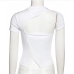 9Fashion O-Neck Hollow Out Short Sleeve White Tee