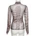 8Fashion Sexy Patchwork Print Skinny Long Sleeves Tops