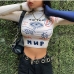 3Fashion Street Print Long Sleeve Women Crop Top