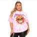 3Graphic Printed Loose Crew Neck T Shirts For Women