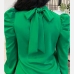 3Green Stand Neck Puff Sleeve Top