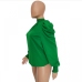 5Green Stand Neck Puff Sleeve Top