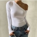 5Inclined Shoulder Solid Blank T Shirts