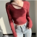 5Individual Fitted Long Sleeve Woman Crop Tops