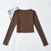 7Individual Fitted Long Sleeve Woman Crop Tops