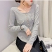 4Korean Style Casual Long Sleeve T Shirts For Women