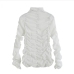 1Lace Ruched High Neck Long Sleeve Top