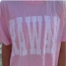 3Leisure Loose Pink Letter Crew Neck T Shirt