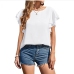 5Loose Crew Neck Ruffled Sleeve Chiffon Top