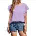 6Loose Crew Neck Ruffled Sleeve Chiffon Top