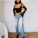 5Off Shoulder Long Sleeve Crop Top